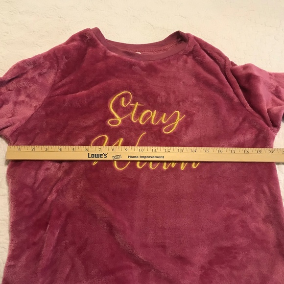Fluffy! Secret Treasures long sleeved pink crewneck “stay warm” sweatshirt (L) - Picture 7 of 15